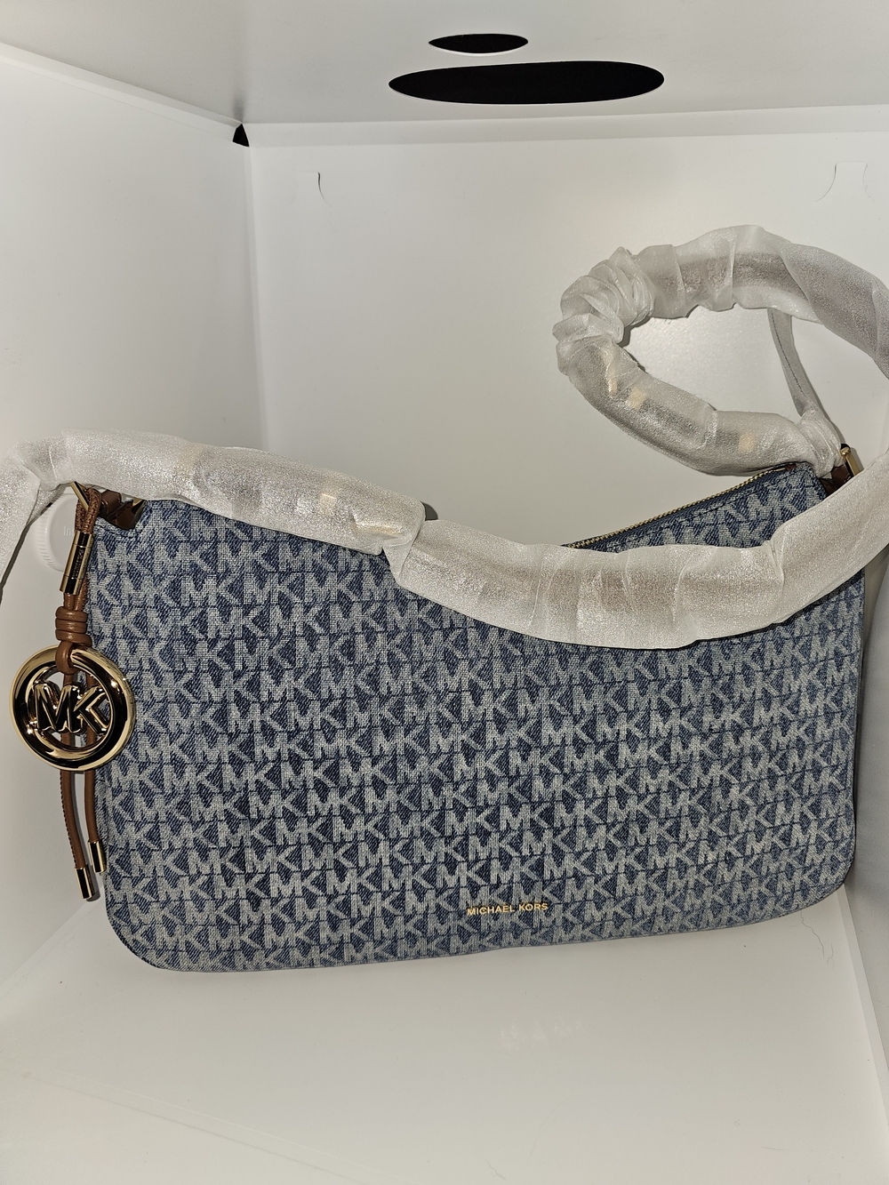 Michael Kors Denim Logo Shoulder Bag NWT